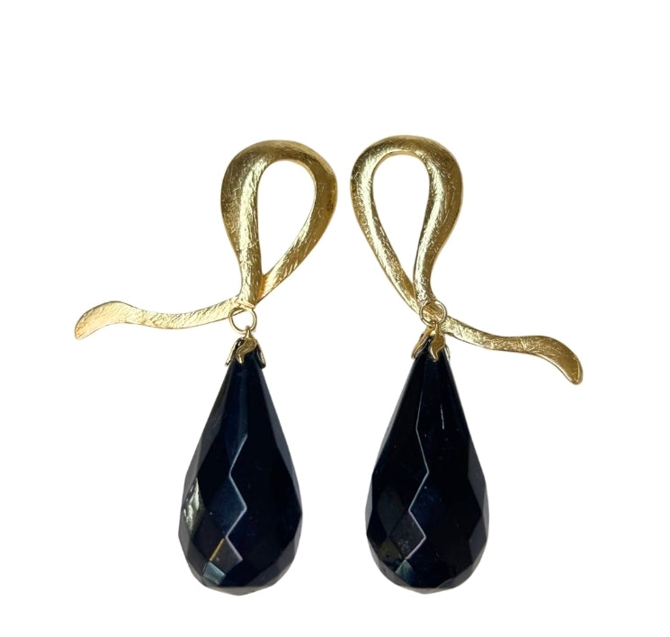 Brinco Gota Cristal Preto