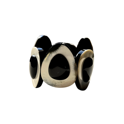 Pulseira Resina Preta e Branca