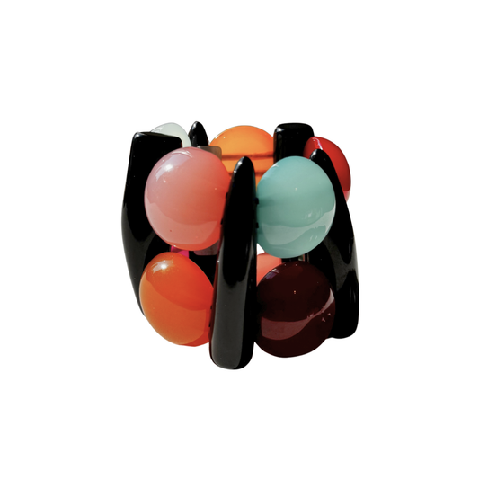 Pulseira de Resina Colorida Geométrica