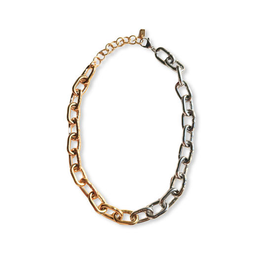 Colar Elos Dourado e Prata