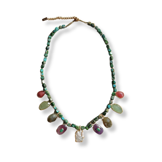 Colar Turquesas e Ametistas