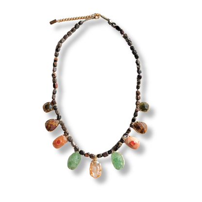 Colar Ônix e Quartzo