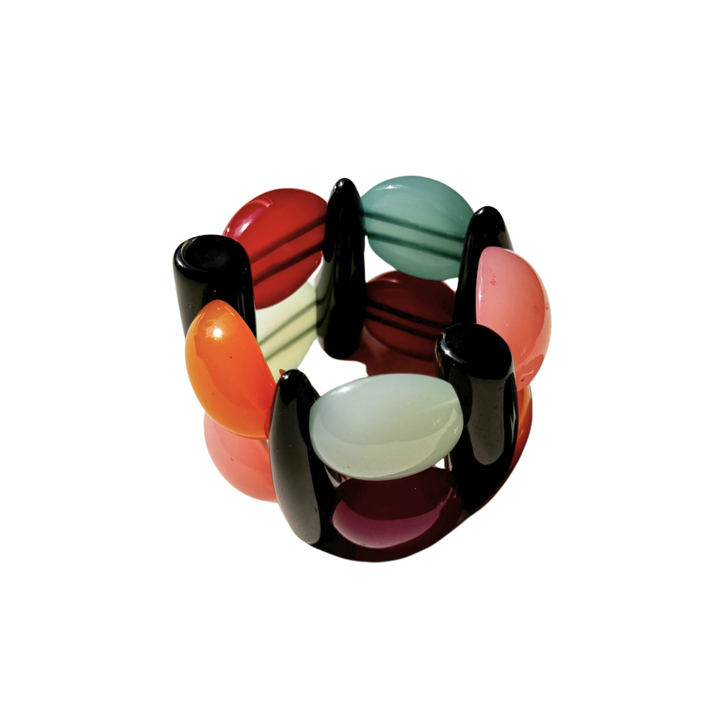 Pulseira de Resina Colorida Geométrica