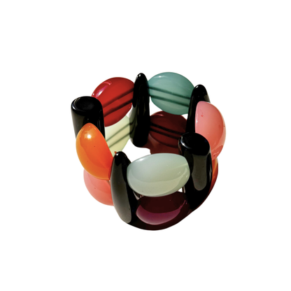 Pulseira de Resina Colorida Geométrica