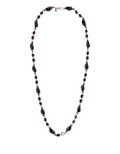 Colar longo cristal preto