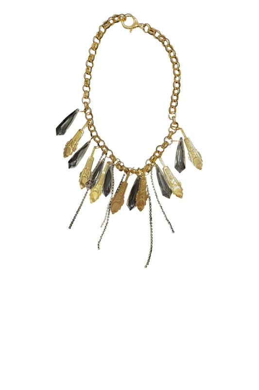 Colar gotas de cristal e strass