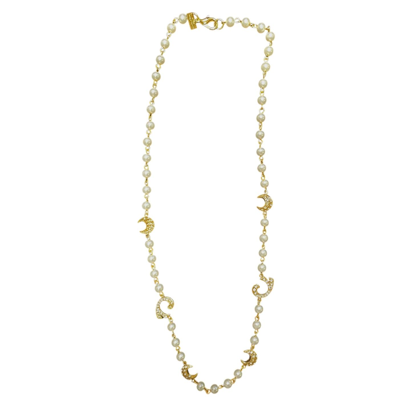 Sautoir curto de pérola com pingentes